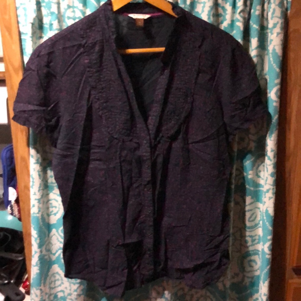 Sonoma Black Blouse Lightweight Short-Sleeve‎ Top